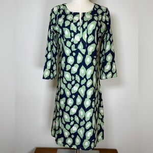 Chelsea Gunn Blue And Green V-Neck Tunic Dress 3/4 Sleeve Women’s Size Medium